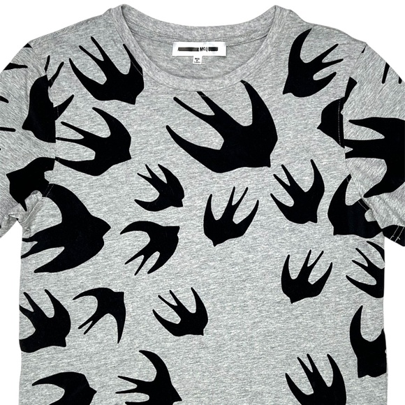 Alexander McQueen Swallow T Shirt Dress in Gray Size Small - Picture 7 of 13